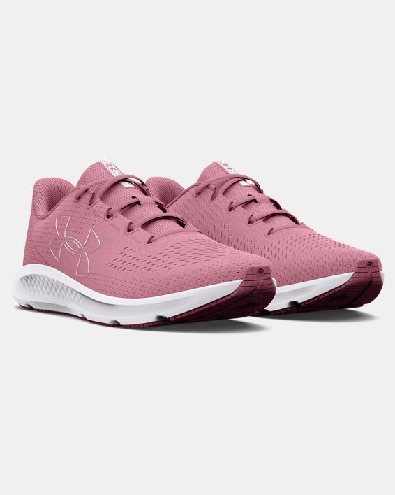 Women's UA Charged Pursuit 3 Big Logo Running Shoes in Pink image number 3